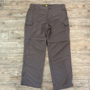 Cabelas Hiking Pants Grey Polyester Light Weight Cargos Classic Fit